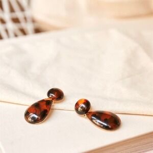 Sezane Adeline Drop Earring Tortoiseshell